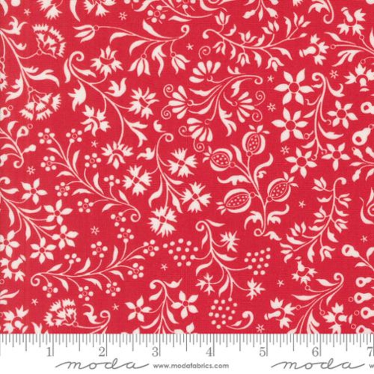 Fabric Moda Pomegranate Holiday Harvest Florals Buon Natale by the Quarter Yard 35401-14